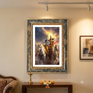 Ram And Sita Decorative Photo Frame With White Mount | Premium Wall & Tabletop Picture Frame | Home, Office & Temple Decoration | 10x14 Inch (Pack Of 1) (F32637) Ram And Sita Decorative Photo Frame With White Mount | Premium Wall & Tabletop Picture Frame | Home, Office & Temple Decoration | 10x14 Inch (Pack Of 1) (F32637)
