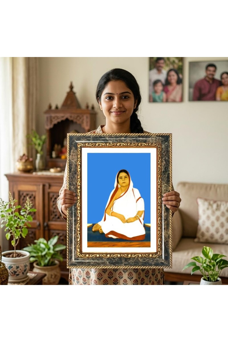 Savitribai Phule Decorative Photo Frame With White Mount | Premium Wall & Tabletop Picture Frame | Home, Office & Temple Decoration | 8x12 Inch (Pack Of 1) (F32562)