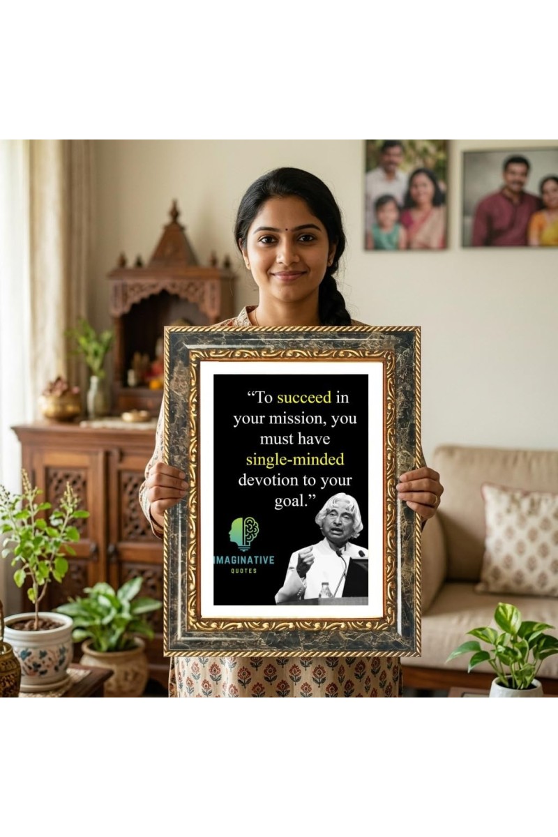 A.P.J. Abdul Kalam Quote Decorative Photo Frame With White Mount | Premium Wall & Tabletop Picture Frame | Home, Office & Temple Decoration | 8x12 Inch (Pack Of 1) (F33035)
