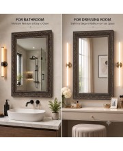 Acrylic Wall Mirror with Vintage Decorative Frame | Wall Mounted Mirror for Entryway, Living Room, Bedroom & Bathroom | Lightweight, Shatter-Resistant, Durable & Clear Reflection | Home DÃ©cor