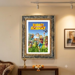 Rabbit Decorative Photo Frame With White Mount | Premium Wall & Tabletop Picture Frame | Home, Office & Temple Decoration | 8x12 Inch (Pack Of 1) (F32435)
