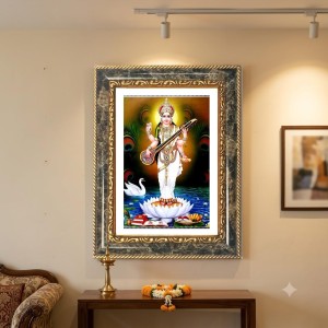 Saraswati Decorative Photo Frame With White Mount | Premium Wall & Tabletop Picture Frame | Home, Office & Temple Decoration | 10x14 Inch (Pack Of 1) (F31528) Saraswati Decorative Photo Frame With White Mount | Premium Wall & Tabletop Picture Frame | Home, Office & Temple Decoration | 10x14 Inch (Pack Of 1) (F31528)