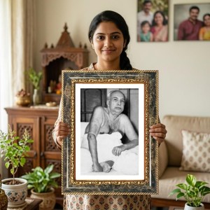 Ramakrishna Paramahamsa Decorative Photo Frame With White Mount | Premium Wall & Tabletop Picture Frame | Home, Office & Temple Decoration | 10x14 Inch (Pack Of 1) (F33095)
