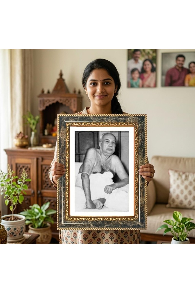 Ramakrishna Paramahamsa Decorative Photo Frame With White Mount | Premium Wall & Tabletop Picture Frame | Home, Office & Temple Decoration | 10x14 Inch (Pack Of 1) (F33095)