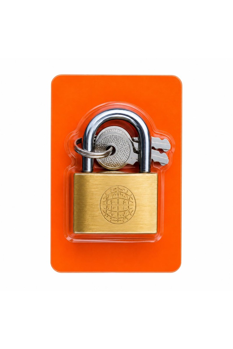 Brass Padlock with Keys | Heavy Duty Metal Security Lock for Doors, Gates, Cabinets, Lockers, Luggage & Storage | Durable Anti-Rust Safety Padlock with 3 Keys (Pack of 1)