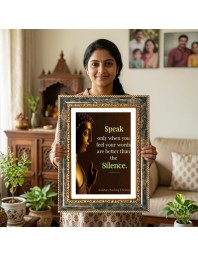 Buddha Decorative Photo Frame With White Mount | Premium Wall & Tabletop Picture Frame | Home, Office & Temple Decoration | 10x14 Inch (Pack Of 1) (F31590)