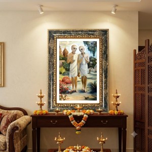 Saraswati Decorative Photo Frame With White Mount | Premium Wall & Tabletop Picture Frame | Home, Office & Temple Decoration | 12x16 Inch (Pack Of 1) (F32665)