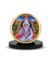 Car Dashboard/Table Top Sant Kabir Metal Golden Photo Stand 2x2 Inches, Compact & Stylish Spiritual Display For Car, Home & Office (Pack Of 1) (F24824)