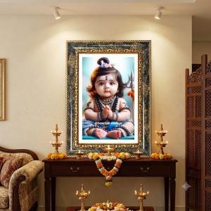Baby Shiva Decorative Photo Frame With White Mount | Premium Wall & Tabletop Picture Frame | Home, Office & Temple Decoration | 10x14 Inch (Pack Of 1) (F31263) Baby Shiva Decorative Photo Frame With White Mount | Premium Wall & Tabletop Picture Frame | Home, Office & Temple Decoration | 10x14 Inch (Pack Of 1) (F31263)
