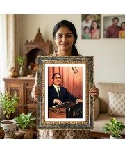 Male Singer Portrait Decorative Photo Frame With White Mount | Premium Wall & Tabletop Picture Frame | Home, Office & Temple Decoration | 10x14 Inch (Pack Of 1) (F32982)