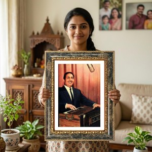 Male Singer Portrait Decorative Photo Frame With White Mount | Premium Wall & Tabletop Picture Frame | Home, Office & Temple Decoration | 10x14 Inch (Pack Of 1) (F32982) Male Singer Portrait Decorative Photo Frame With White Mount | Premium Wall & Tabletop Picture Frame | Home, Office & Temple Decoration | 10x14 Inch (Pack Of 1) (F32982)