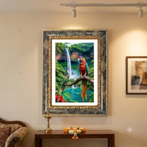 Macaw Decorative Photo Frame With White Mount | Premium Wall & Tabletop Picture Frame | Home, Office & Temple Decoration | 10x14 Inch (Pack Of 1) (F31459)