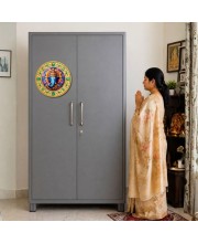 Lord Ganeshaa Fridge Magnet Wooden | Glossy Sublimation Print | 4x4 Inch | Strong Magnet Back | Decorative Magnet for Fridge, Almirah & Temple Decor (F23744)