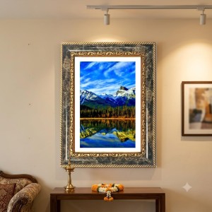 Vibrant Mountain Landscape Decorative Photo Frame With White Mount | Premium Wall & Tabletop Picture Frame | Home, Office & Temple Decoration | 8x12 Inch (Pack Of 1) (F32497) Vibrant Mountain Landscape Decorative Photo Frame With White Mount | Premium Wall & Tabletop Picture Frame | Home, Office & Temple Decoration | 8x12 Inch (Pack Of 1) (F32497)
