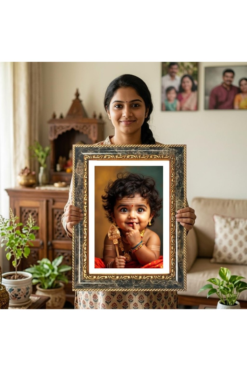 Narendra Modi Decorative Photo Frame With White Mount | Premium Wall & Tabletop Picture Frame | Home, Office & Temple Decoration | 12x16 Inch (Pack Of 1) (F31539)