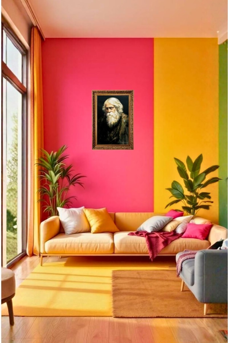 Rabindranath Tagore Big Photo Frame - 20x28 Inches For Home,Temple & Office Decoration (F11214)