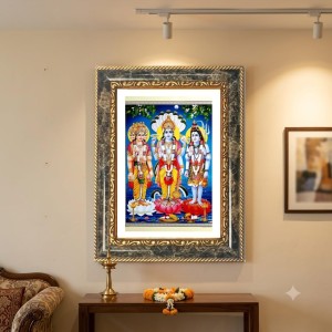Ram Darbar Decorative Photo Frame With White Mount | Premium Wall & Tabletop Picture Frame | Home, Office & Temple Decoration | 8x12 Inch (Pack Of 1) (F31184)