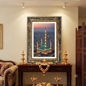 Masjid An-Nabawi In Madina Decorative Photo Frame With White Mount | Premium Wall & Tabletop Picture Frame | Home, Office & Temple Decoration | 10x14 Inch (Pack Of 1) (F32667) Masjid An-Nabawi In Madina Decorative Photo Frame With White Mount | Premium Wall & Tabletop Picture Frame | Home, Office & Temple Decoration | 10x14 Inch (Pack Of 1) (F32667)