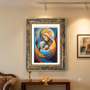 The Buddha Decorative Photo Frame With White Mount | Premium Wall & Tabletop Picture Frame | Home, Office & Temple Decoration | 12x16 Inch (Pack Of 1) (F31553)