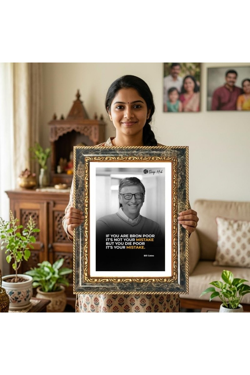 Quote Decorative Photo Frame With White Mount | Premium Wall & Tabletop Picture Frame | Home, Office & Temple Decoration | 8x12 Inch (Pack Of 1) (F31580)
