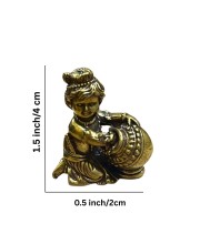 Mini Brass Murti Idol for Home DÃ©cor & Meditation | Handmade Antique Finish Brass Statue for Pooja Room, Office Desk & Spiritual Gift | Small Decorative Showpiece (Gopal)