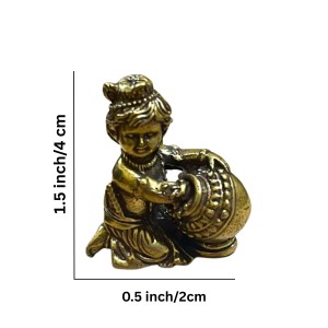 Mini Brass Murti Idol for Home DÃ©cor & Meditation | Handmade Antique Finish Brass Statue for Pooja Room, Office Desk & Spiritual Gift | Small Decorative Showpiece (Gopal)