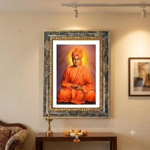 Swami Vivekananda Decorative Photo Frame With White Mount | Premium Wall & Tabletop Picture Frame | Home, Office & Temple Decoration | 8x12 Inch (Pack Of 1) (F31229)