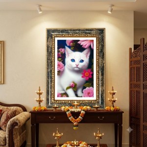 White Kitten Decorative Photo Frame With White Mount | Premium Wall & Tabletop Picture Frame | Home, Office & Temple Decoration | 10x14 Inch (Pack Of 1) (F32490) White Kitten Decorative Photo Frame With White Mount | Premium Wall & Tabletop Picture Frame | Home, Office & Temple Decoration | 10x14 Inch (Pack Of 1) (F32490)