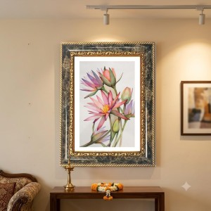 Pink And Purple Lotus Flowers. Decorative Photo Frame With White Mount | Premium Wall & Tabletop Picture Frame | Home, Office & Temple Decoration | 8x12 Inch (Pack Of 1) (F33192) Pink And Purple Lotus Flowers. Decorative Photo Frame With White Mount | Premium Wall & Tabletop Picture Frame | Home, Office & Temple Decoration | 8x12 Inch (Pack Of 1) (F33192)