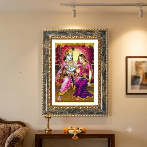Krishna And Radhaa Decorative Photo Frame With White Mount | Premium Wall & Tabletop Picture Frame | Home, Office & Temple Decoration | 8x12 Inch (Pack Of 1) (F32630) Krishna And Radhaa Decorative Photo Frame With White Mount | Premium Wall & Tabletop Picture Frame | Home, Office & Temple Decoration | 8x12 Inch (Pack Of 1) (F32630)