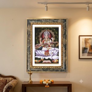Parrot Decorative Photo Frame With White Mount | Premium Wall & Tabletop Picture Frame | Home, Office & Temple Decoration | 12x16 Inch (Pack Of 1) (F31254)