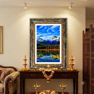 Vibrant Mountain Landscape Decorative Photo Frame With White Mount | Premium Wall & Tabletop Picture Frame | Home, Office & Temple Decoration | 8x12 Inch (Pack Of 1) (F32497) Vibrant Mountain Landscape Decorative Photo Frame With White Mount | Premium Wall & Tabletop Picture Frame | Home, Office & Temple Decoration | 8x12 Inch (Pack Of 1) (F32497)