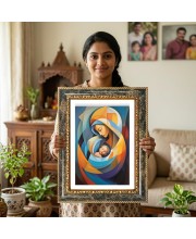 The Buddha Decorative Photo Frame With White Mount | Premium Wall & Tabletop Picture Frame | Home, Office & Temple Decoration | 12x16 Inch (Pack Of 1) (F31553)