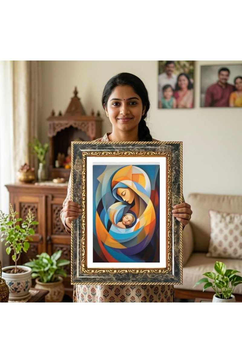 The Buddha Decorative Photo Frame With White Mount | Premium Wall & Tabletop Picture Frame | Home, Office & Temple Decoration | 12x16 Inch (Pack Of 1) (F31553)