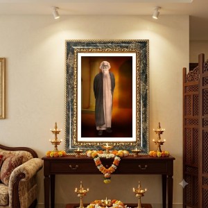 Rabindranath Tagore Decorative Photo Frame With White Mount | Premium Wall & Tabletop Picture Frame | Home, Office & Temple Decoration | 10x14 Inch (Pack Of 1) (F32550)