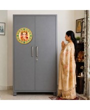 Lord Ganeshaa Fridge Magnet Wooden | Glossy Sublimation Print | 4x4 Inch | Strong Magnet Back | Decorative Magnet for Fridge, Almirah & Temple Decor (F23775)