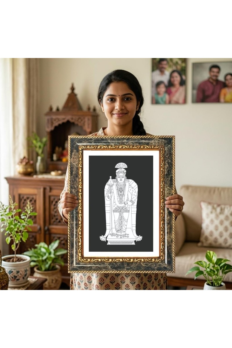 Venkateswara Decorative Photo Frame With White Mount | Premium Wall & Tabletop Picture Frame | Home, Office & Temple Decoration | 8x12 Inch (Pack Of 1) (F32381)