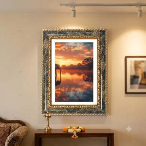 Tranquil Sunrise Scene Decorative Photo Frame With White Mount | Premium Wall & Tabletop Picture Frame | Home, Office & Temple Decoration | 10x14 Inch (Pack Of 1) (F31138) Tranquil Sunrise Scene Decorative Photo Frame With White Mount | Premium Wall & Tabletop Picture Frame | Home, Office & Temple Decoration | 10x14 Inch (Pack Of 1) (F31138)