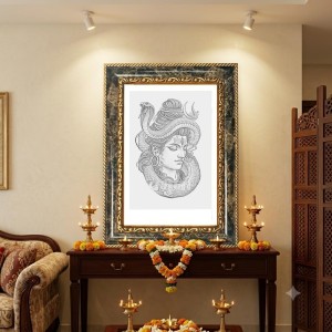 Medusa Decorative Photo Frame With White Mount | Premium Wall & Tabletop Picture Frame | Home, Office & Temple Decoration | 8x12 Inch (Pack Of 1) (F33200)