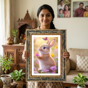 Rabbit Decorative Photo Frame With White Mount | Premium Wall & Tabletop Picture Frame | Home, Office & Temple Decoration | 8x12 Inch (Pack Of 1) (F31476) Rabbit Decorative Photo Frame With White Mount | Premium Wall & Tabletop Picture Frame | Home, Office & Temple Decoration | 8x12 Inch (Pack Of 1) (F31476)