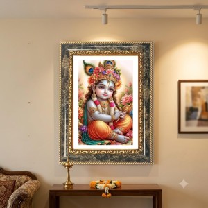 Sai Baba Decorative Photo Frame With White Mount | Premium Wall & Tabletop Picture Frame | Home, Office & Temple Decoration | 12x16 Inch (Pack Of 1) (F31269)