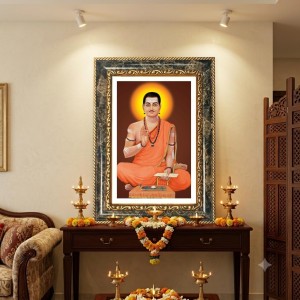 Ramakrishna Paramahamsa Decorative Photo Frame With White Mount | Premium Wall & Tabletop Picture Frame | Home, Office & Temple Decoration | 10x14 Inch (Pack Of 1) (F32555)