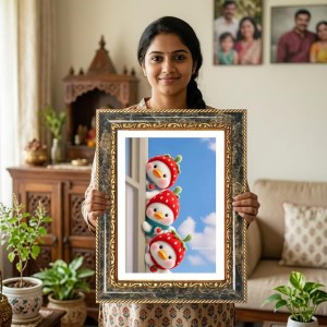 Snowmen Decorative Photo Frame With White Mount | Premium Wall & Tabletop Picture Frame | Home, Office & Temple Decoration | 10x14 Inch (Pack Of 1) (F32499) Snowmen Decorative Photo Frame With White Mount | Premium Wall & Tabletop Picture Frame | Home, Office & Temple Decoration | 10x14 Inch (Pack Of 1) (F32499)