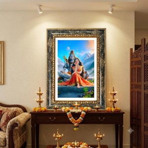 Shiva And Parvati Decorative Photo Frame With White Mount | Premium Wall & Tabletop Picture Frame | Home, Office & Temple Decoration | 10x14 Inch (Pack Of 1) (F31124) Shiva And Parvati Decorative Photo Frame With White Mount | Premium Wall & Tabletop Picture Frame | Home, Office & Temple Decoration | 10x14 Inch (Pack Of 1) (F31124)