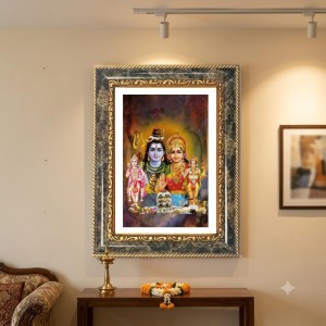 Shiva Family Decorative Photo Frame With White Mount | Premium Wall & Tabletop Picture Frame | Home, Office & Temple Decoration | 8x12 Inch (Pack Of 1) (F33084) Shiva Family Decorative Photo Frame With White Mount | Premium Wall & Tabletop Picture Frame | Home, Office & Temple Decoration | 8x12 Inch (Pack Of 1) (F33084)
