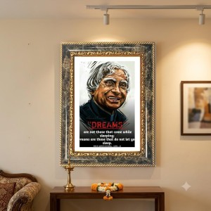 Abdul Kalam Decorative Photo Frame With White Mount | Premium Wall & Tabletop Picture Frame | Home, Office & Temple Decoration | 8x12 Inch (Pack Of 1) (F32448)
