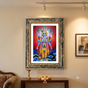 Vishnu Decorative Photo Frame With White Mount | Premium Wall & Tabletop Picture Frame | Home, Office & Temple Decoration | 8x12 Inch (Pack Of 1) (F31491)