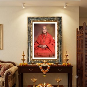 Swami Avdheshanand Giri Decorative Photo Frame With White Mount | Premium Wall & Tabletop Picture Frame | Home, Office & Temple Decoration | 8x12 Inch (Pack Of 1) (F31085)