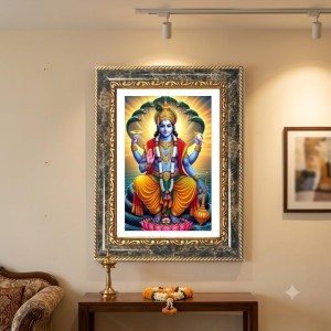 Vishnu Decorative Photo Frame With White Mount | Premium Wall & Tabletop Picture Frame | Home, Office & Temple Decoration | 8x12 Inch (Pack Of 1) (F31439) Vishnu Decorative Photo Frame With White Mount | Premium Wall & Tabletop Picture Frame | Home, Office & Temple Decoration | 8x12 Inch (Pack Of 1) (F31439)