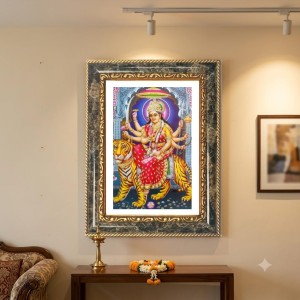 Goddess Durga Decorative Photo Frame With White Mount | Premium Wall & Tabletop Picture Frame | Home, Office & Temple Decoration | 10x14 Inch (Pack Of 1) (F33015) Goddess Durga Decorative Photo Frame With White Mount | Premium Wall & Tabletop Picture Frame | Home, Office & Temple Decoration | 10x14 Inch (Pack Of 1) (F33015)
